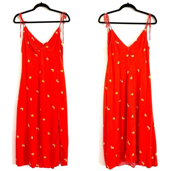 Astr The Label Adjustable Straps Brigette Dress In Atomic Orange Print - Picture 2 of 12